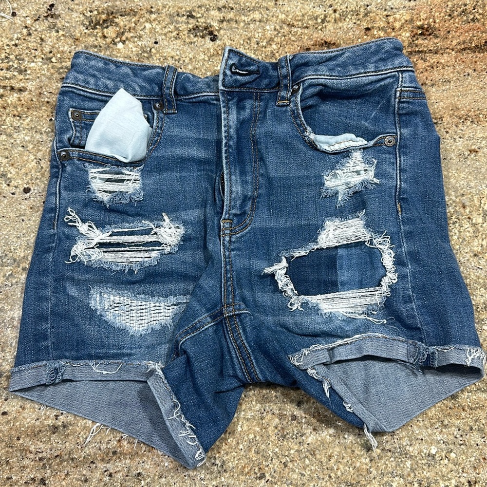 American Eagle denim Super High rise shortie